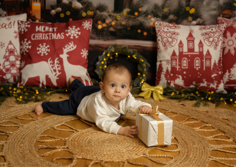 Séance photo dans un décor de Noël chaleureux Studio Stavinga
