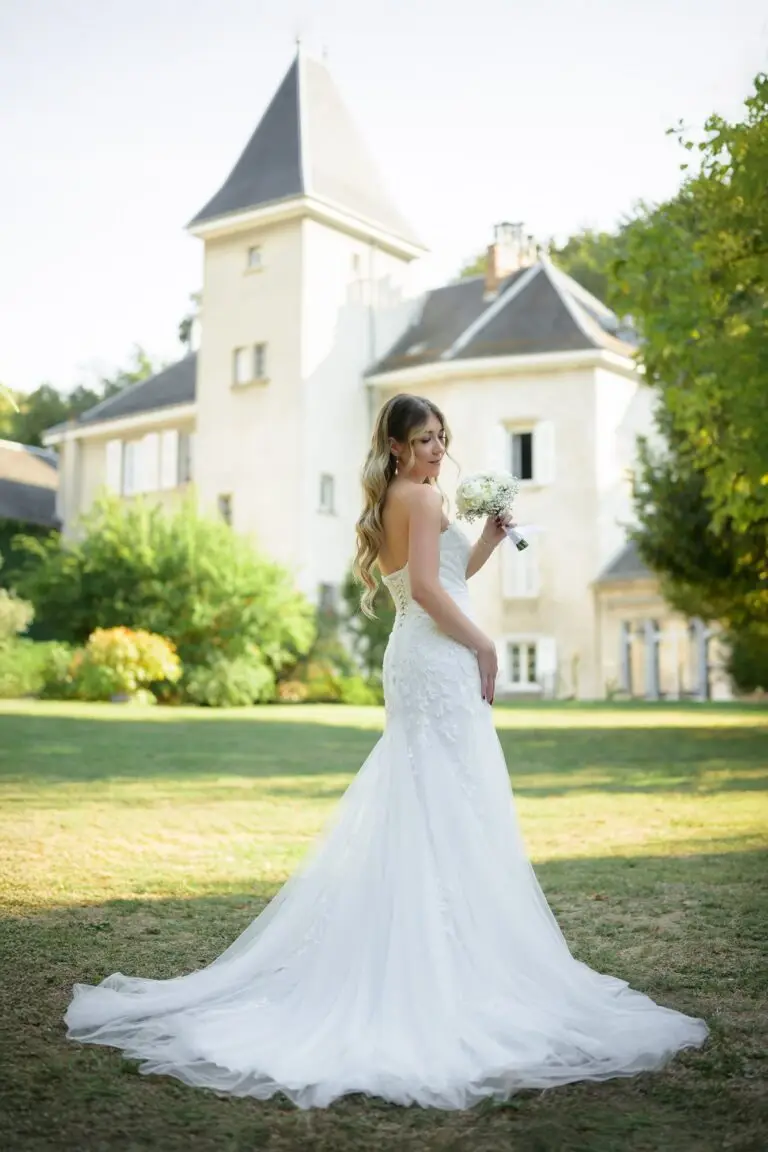 Photographe mariage isere mariee chateau